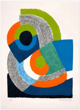Lithographie Delaunay - Courbe Verte
