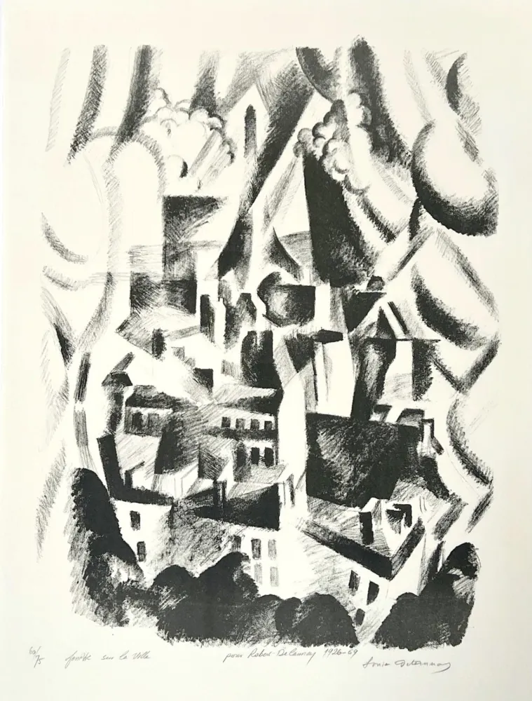 Lithographie Delaunay - Fenêtre sur la ville