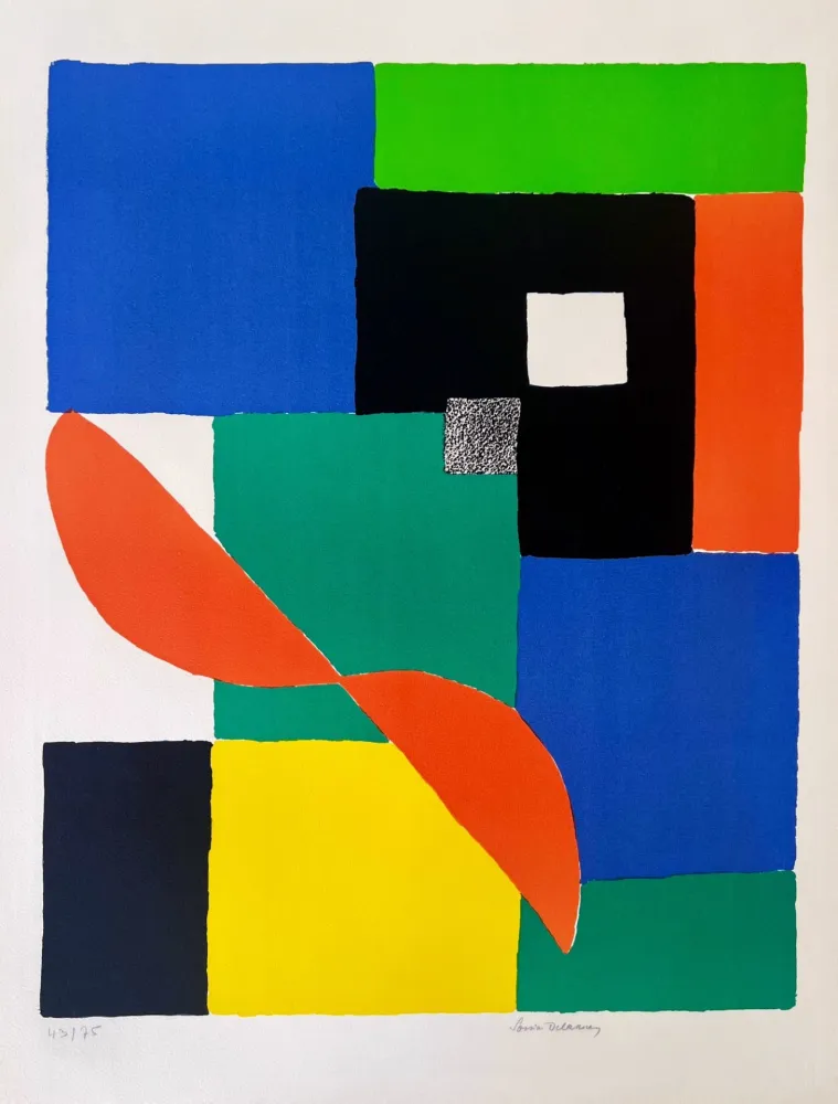 Lithographie Delaunay - Hélice Rouge 