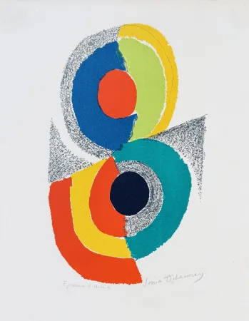 Lithographie Delaunay - Rythme couleur, 1971