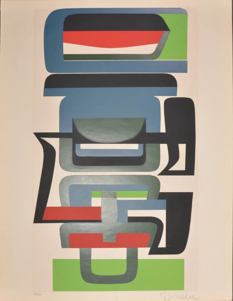 Sérigraphie Dewasne - Composition, 1954 - Hand-signed