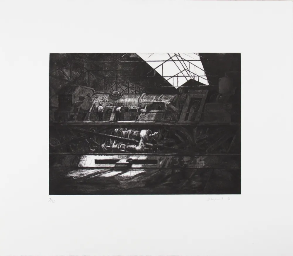 Eau-Forte Deyrail - Locomotive