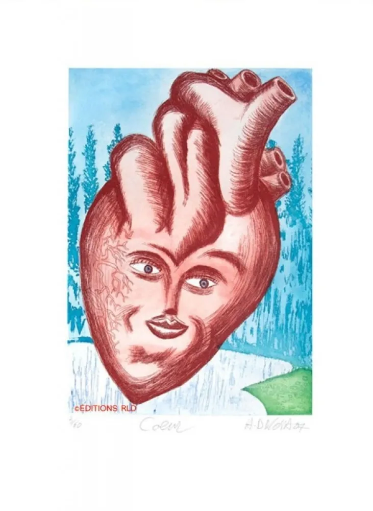 Gravure Di Rosa - Le coeur 