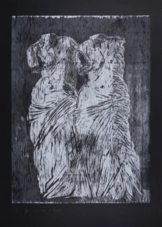 Gravure Sur Bois Dine - Double Venus Woodcut II