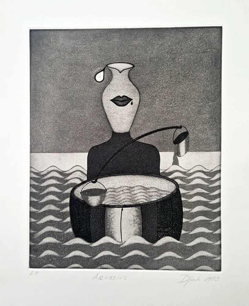 Eau-Forte Et Aquatinte Djak - Aquarius