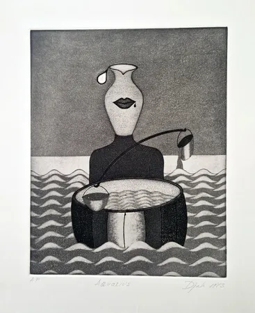 Eau-Forte Et Aquatinte Djak - Aquarius