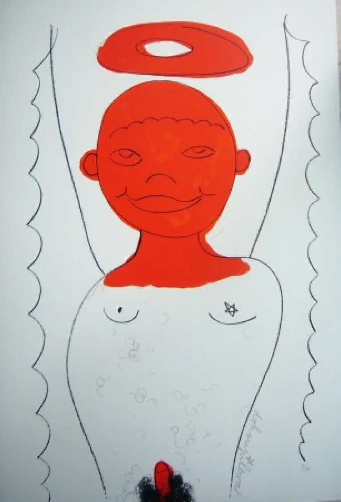 Lithographie Dokoupil - Petit ange