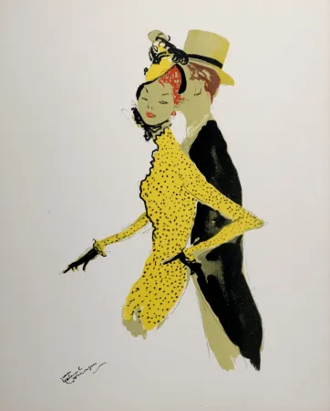Lithographie Domergue - La Parisienne : La belle Hélène, 1956