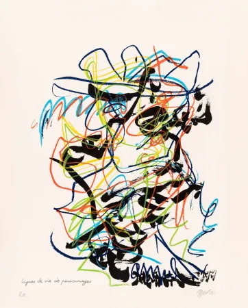 Sérigraphie Dotremont - Lignes de vie de personnages