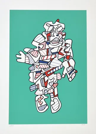 Sérigraphie Dubuffet - Protestator, from Présences fugaces series