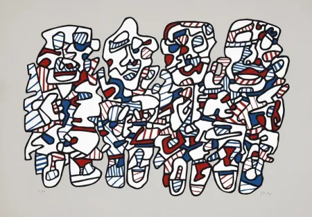 Sérigraphie Dubuffet - Quatre personnages