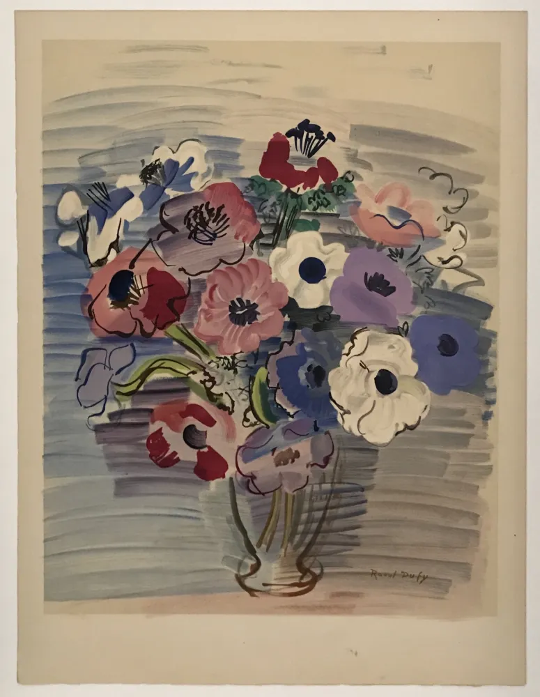 Lithographie Dufy - Anemones