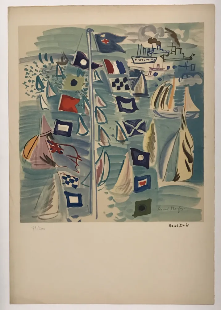 Lithographie Dufy - Honfleur