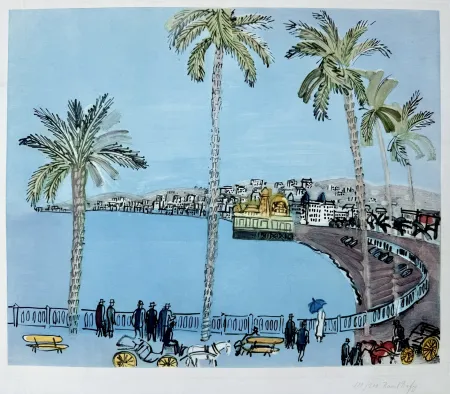 Aquatinte Dufy - La baie des Anges a Nice