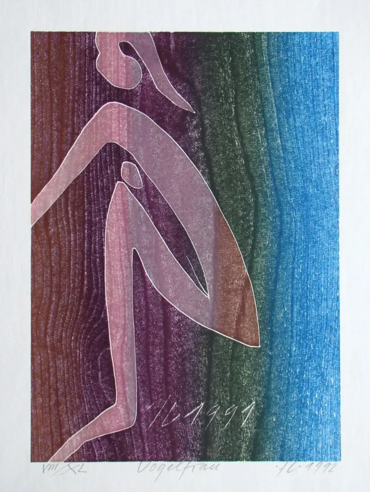 Gravure Sur Bois Eggenschwiler - Vogelfrau