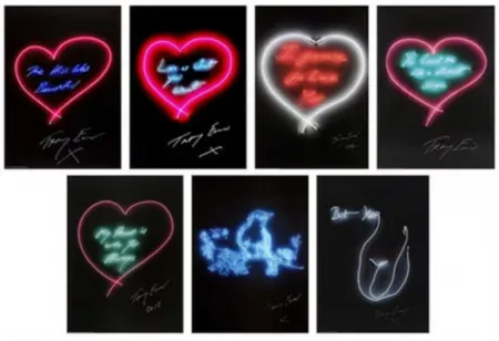 Lithographie Emin - Full Set of Hand-Signed Love Neon Posters
