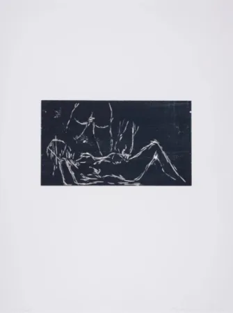 Gravure Sur Bois Emin - Laying Back