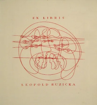 Gravure Erni - Ex Libris Leopold Ruzicka