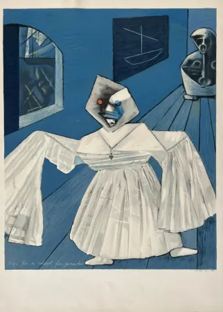 Lithographie Ernst - Sign for a School for Pirates 