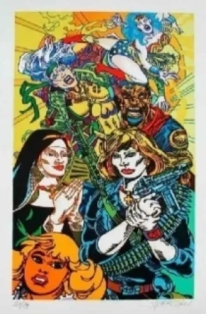 Lithographie Erro - Gun Lady