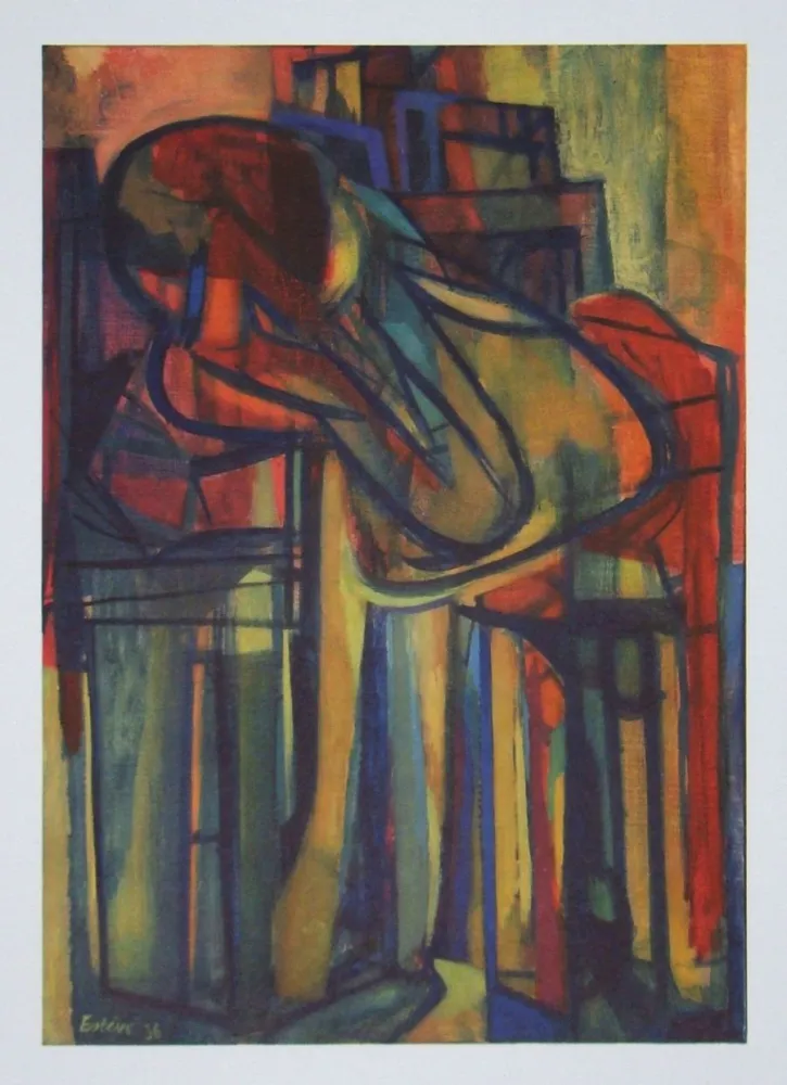 Héliogravure Esteve - Femme assise