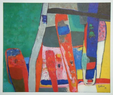 Lithographie Esteve - L'Aumance