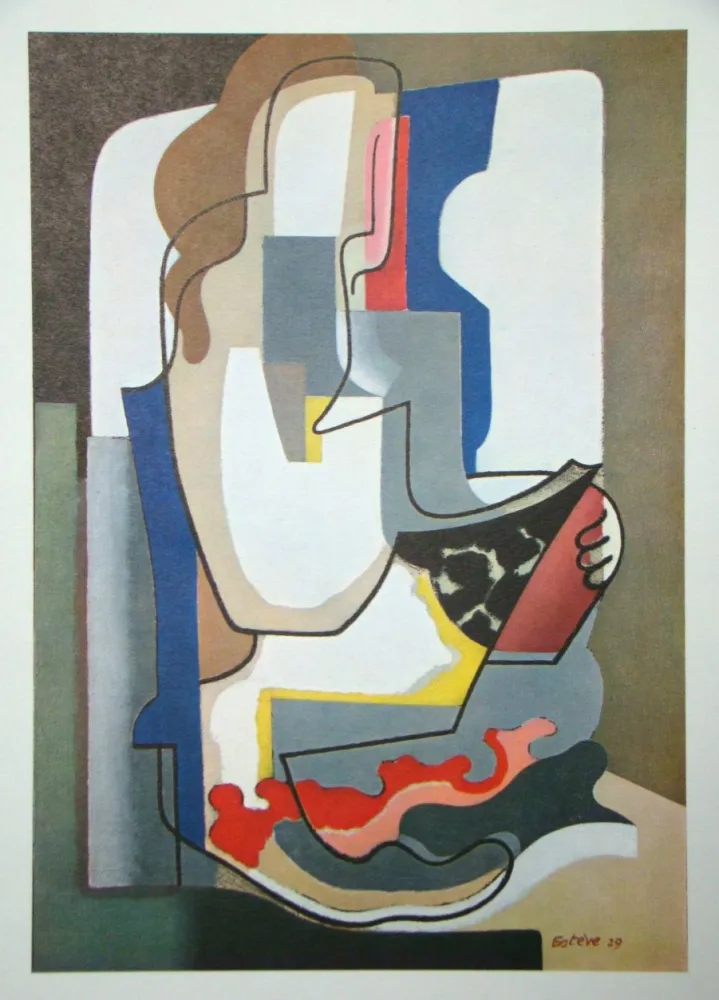 Lithographie Esteve - Liseuse