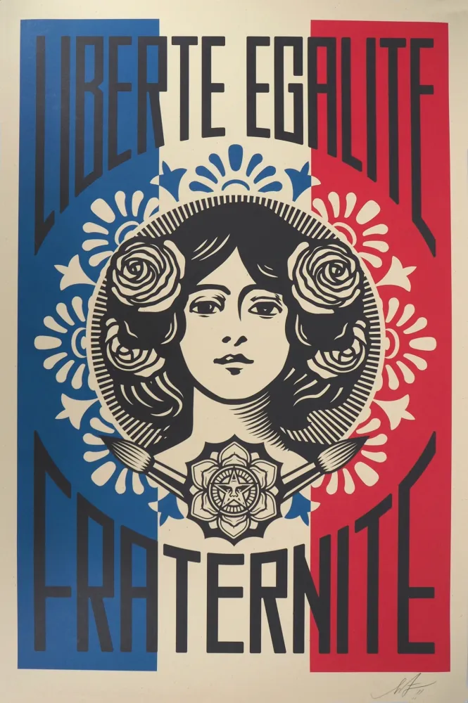Sérigraphie Fairey - Liberté, Egalité, Fraternité