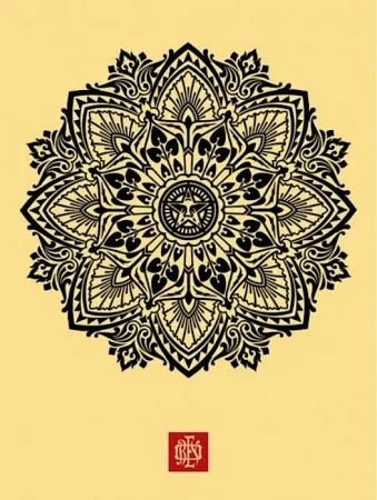 Sérigraphie Fairey - Mandala Ornament 1 Cream