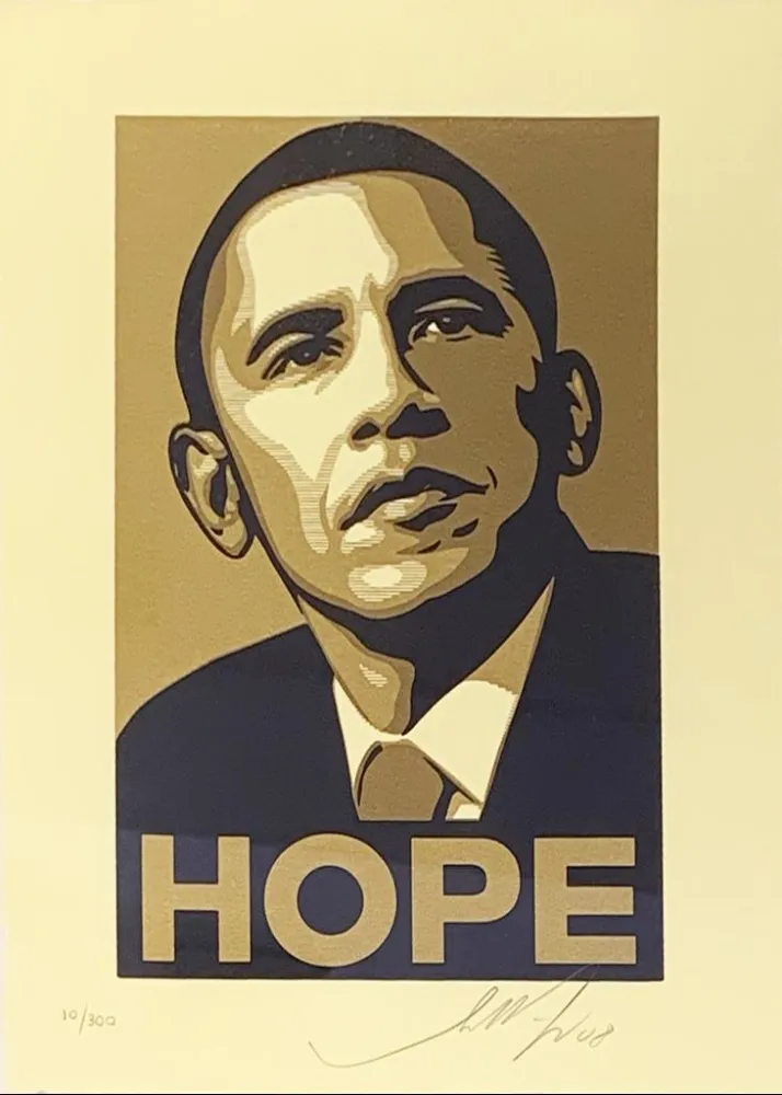 Sérigraphie Fairey - Obama Hope Gold from Artists for Obama Portfolio