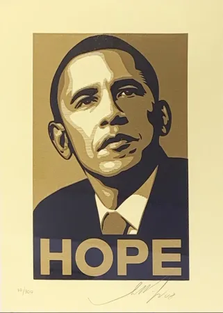 Sérigraphie Fairey - Obama Hope Gold from Artists for Obama Portfolio
