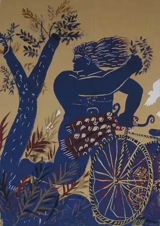 Lithographie Fassianos - Composition pour les Jeux Olympiques (1992)