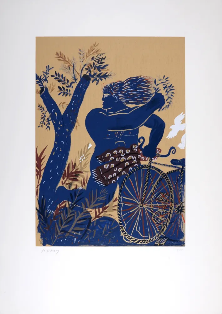 Sérigraphie Fassianos - Dieu de l'Olympe