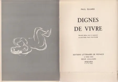 Livre Illustré Fautrier - Dignes de vivre / Paul Eluard