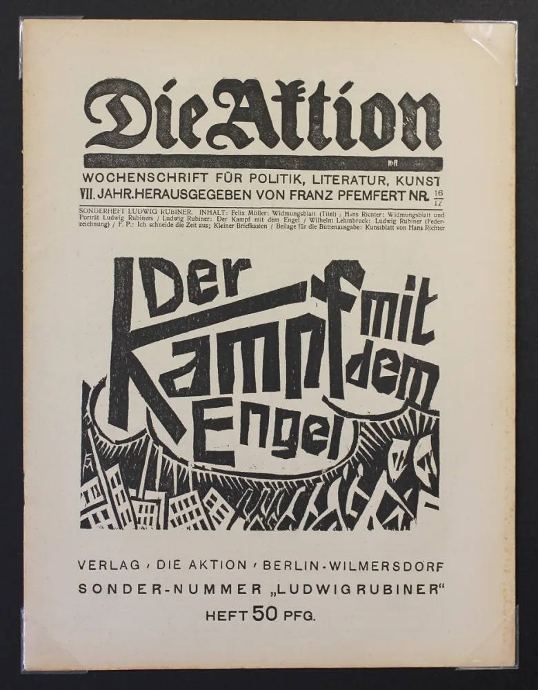 Gravure Sur Bois Felixmuller  - Der Kampf mit dem Engel (Die Aktion)