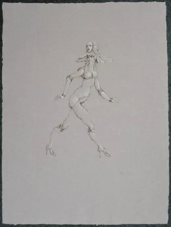 Gravure Fini - Femme au masque