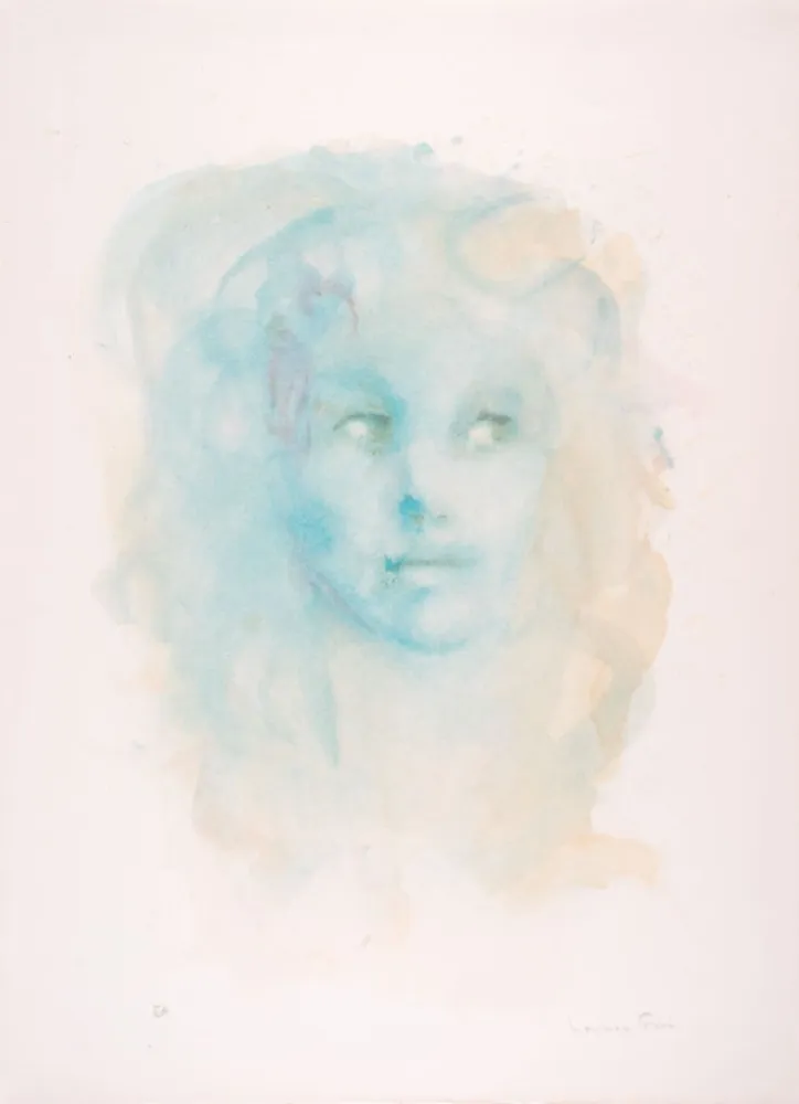 Lithographie Fini - Portrait imaginaire bleu