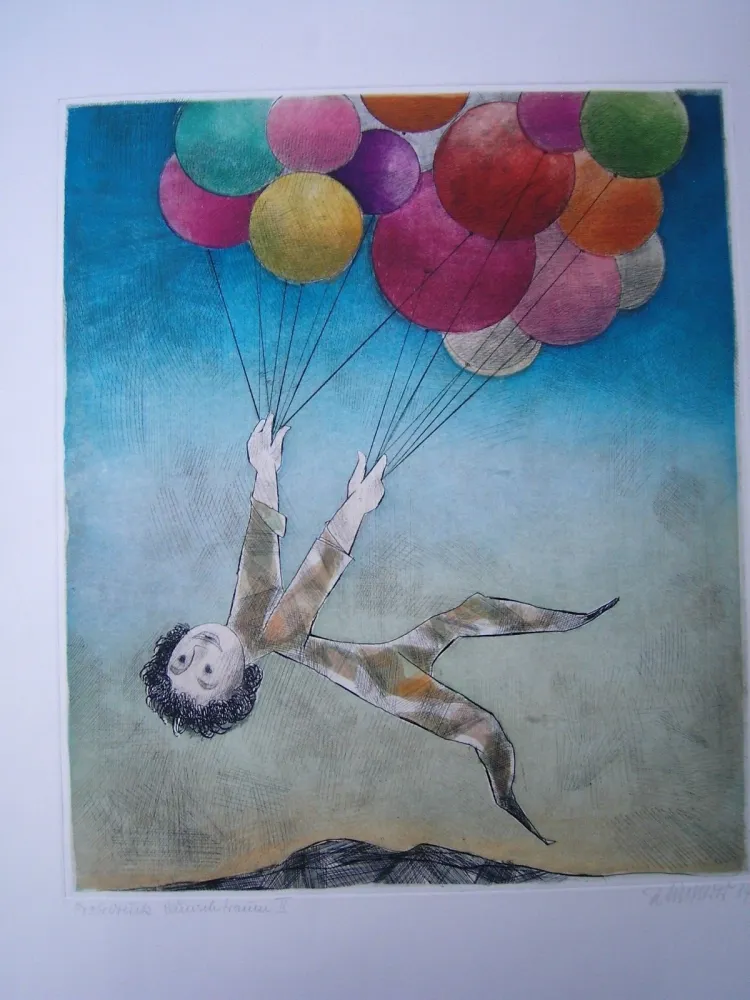 Eau-Forte Et Aquatinte Finsterer - Wunschtraum I