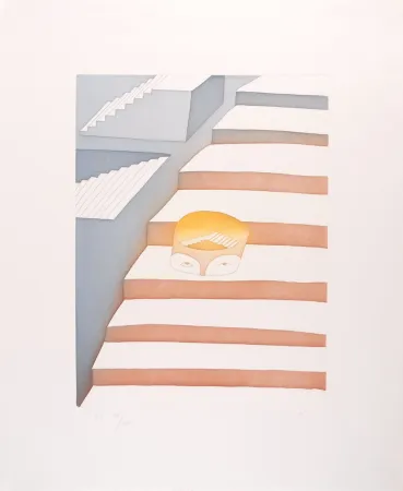 Eau-Forte Et Aquatinte Folon - Dans le labyrinthe