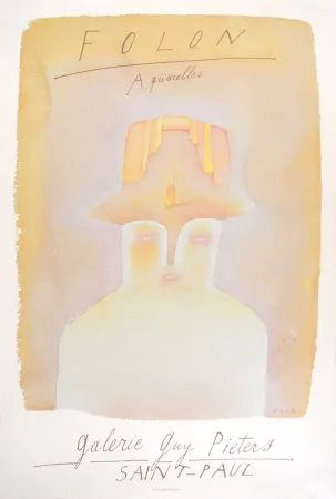 Affiche Folon - Folon Aquarelles - Galerie Guy Pieters