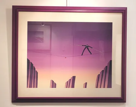 Sérigraphie Folon - L'équilibriste - The Tight-rope Walker