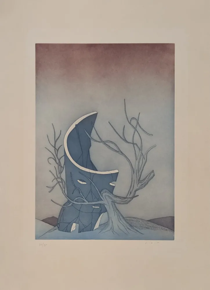 Eau-Forte Et Aquatinte Folon - Les Ruines circulaires V 