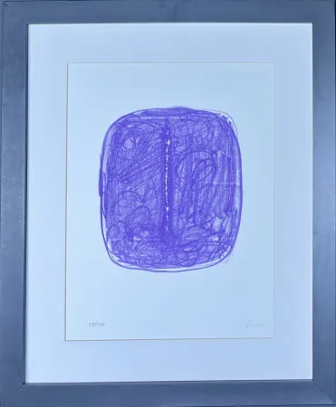 Lithographie Fontana - Lucio Fontana (1899-1968) - Concetto Spaziale - 1967 - Lithograph with hand-cut central slash incision
