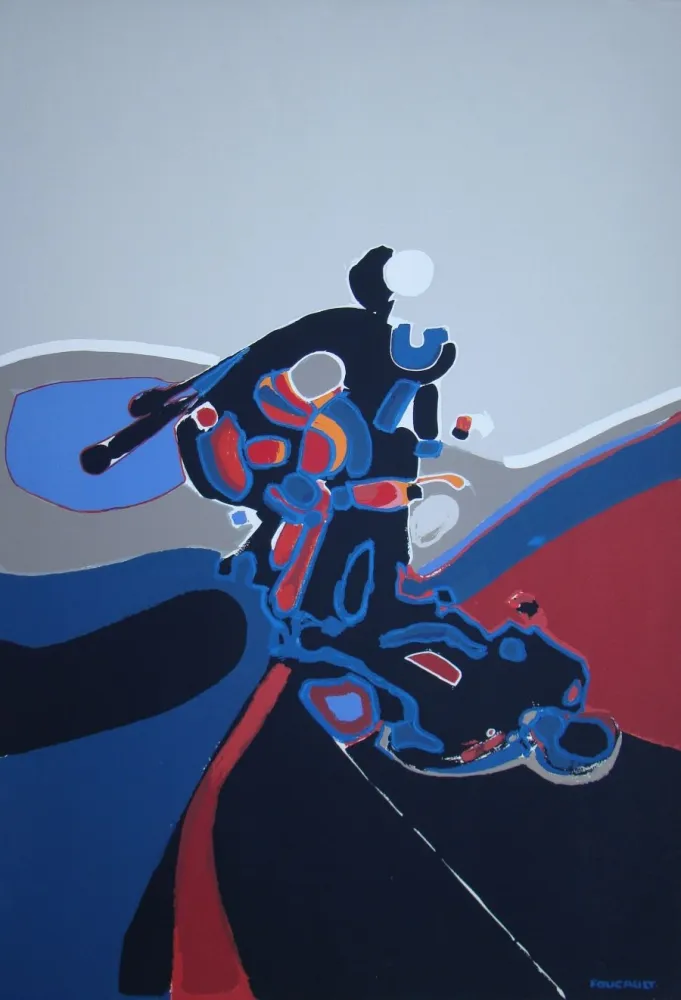 Sérigraphie Foucault - Composition abstrait