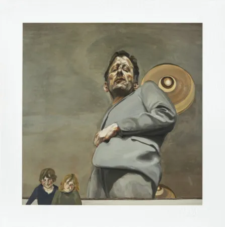 Multiple Freud - Reflection With Two Children (Self-portrait)