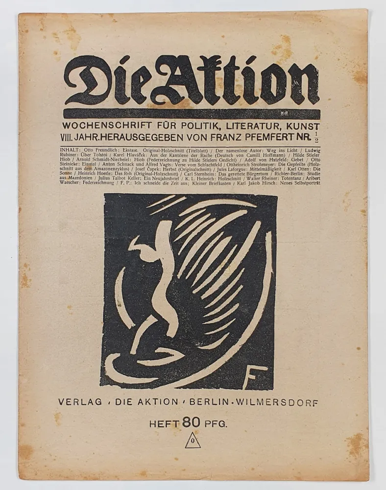 Gravure Sur Bois Freundlich - Ekstase (Die Aktion)