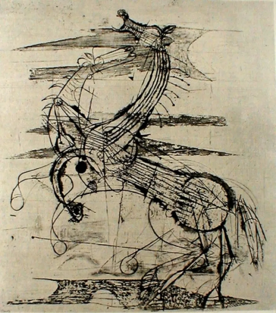 Eau-Forte Friedlaender - Les Chevaux I 