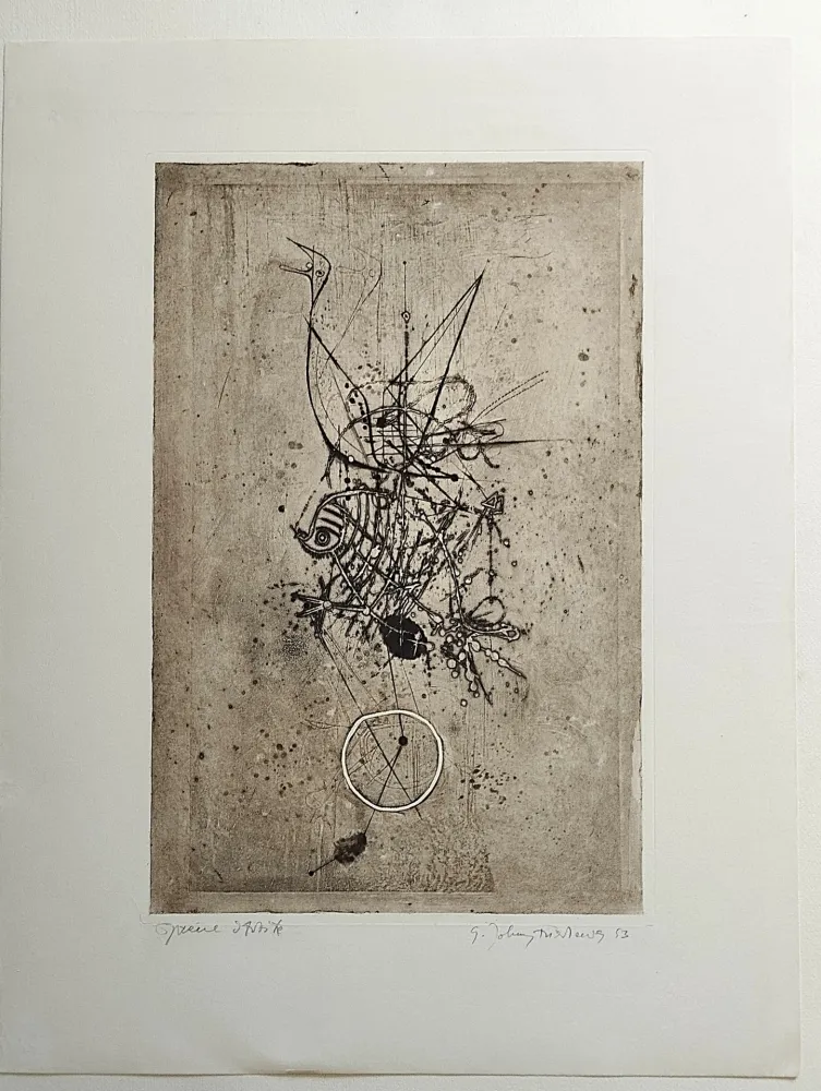 Eau-Forte Friedlaender - Poisson et Oiseau III