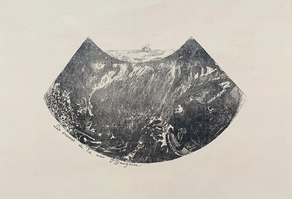 Lithographie Gauguin - Les drames de la mer 