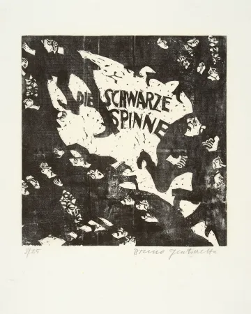 Gravure Sur Bois Gentinetta - Die schwarze Spinne. 